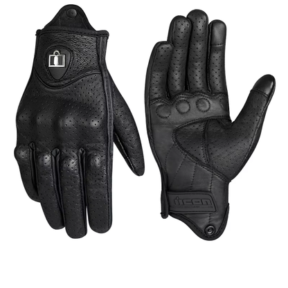 Winter Motorcycle Leather Gloves Men Women Carbon Fiber Breathable Full Finger