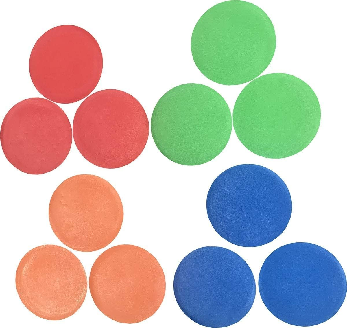 Set of 12 Flat Rubber Disc Spot Markers Cones 8" Diameter with Carry Bag