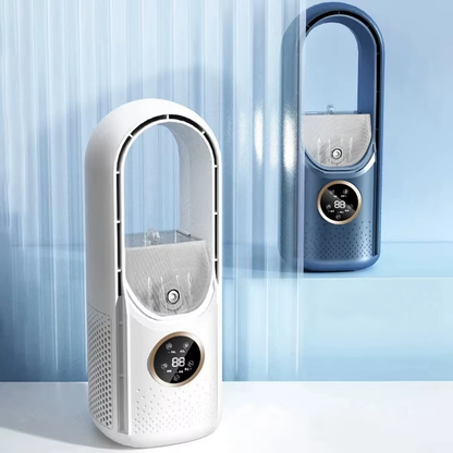 Portable USB Leafless Air Cooler Fan 6-Speed Silent Timer Humidifier AC