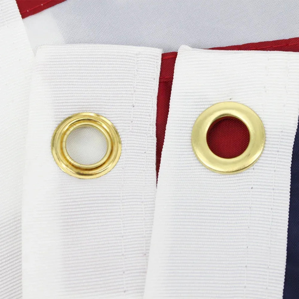 Heavy Duty USA Flag Waterproof Nylon with Embroidered Stars and Sewn Stripes Out