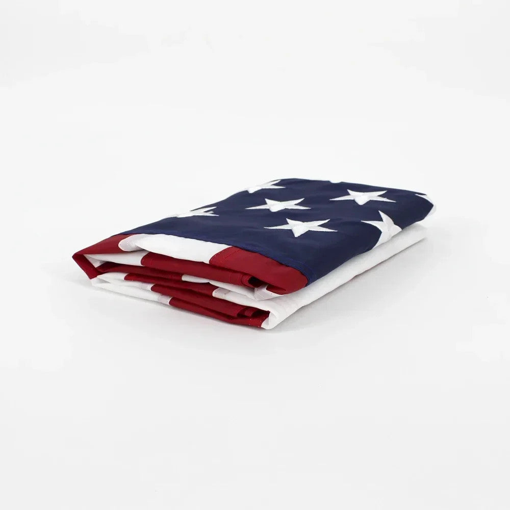 Heavy Duty USA Flag Waterproof Nylon with Embroidered Stars and Sewn Stripes Out