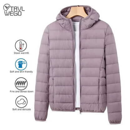 Women’s 90% White Duck Down Jacket – Lightweight Hiking & Climbing Coat, Warm