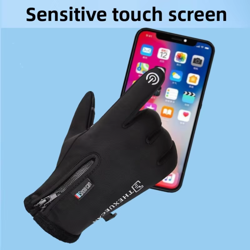 Winter Motorcycle Gloves Waterproof Touchscreen Thermal Fleece Non-Slip Riding