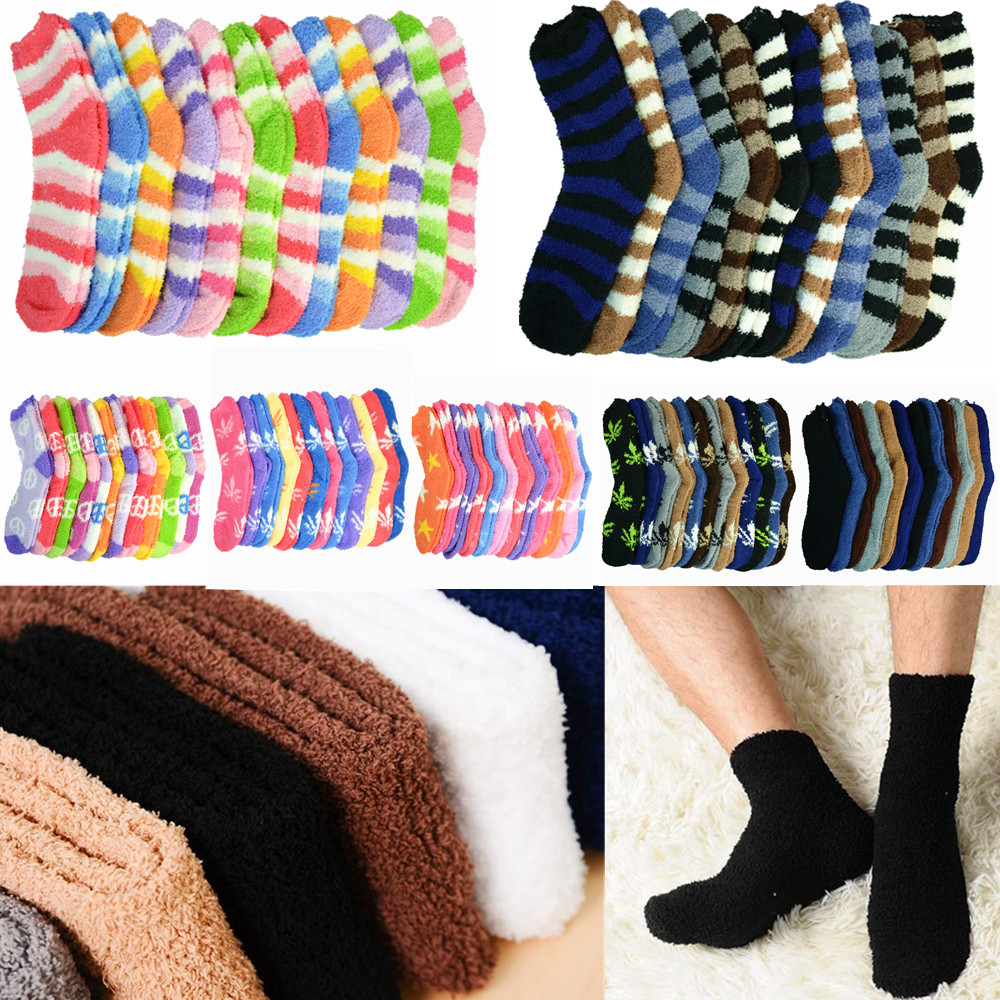 3-10 Pairs Men’s & Women’s Cozy Fuzzy Winter Socks – Soft, Warm Slipper One Size