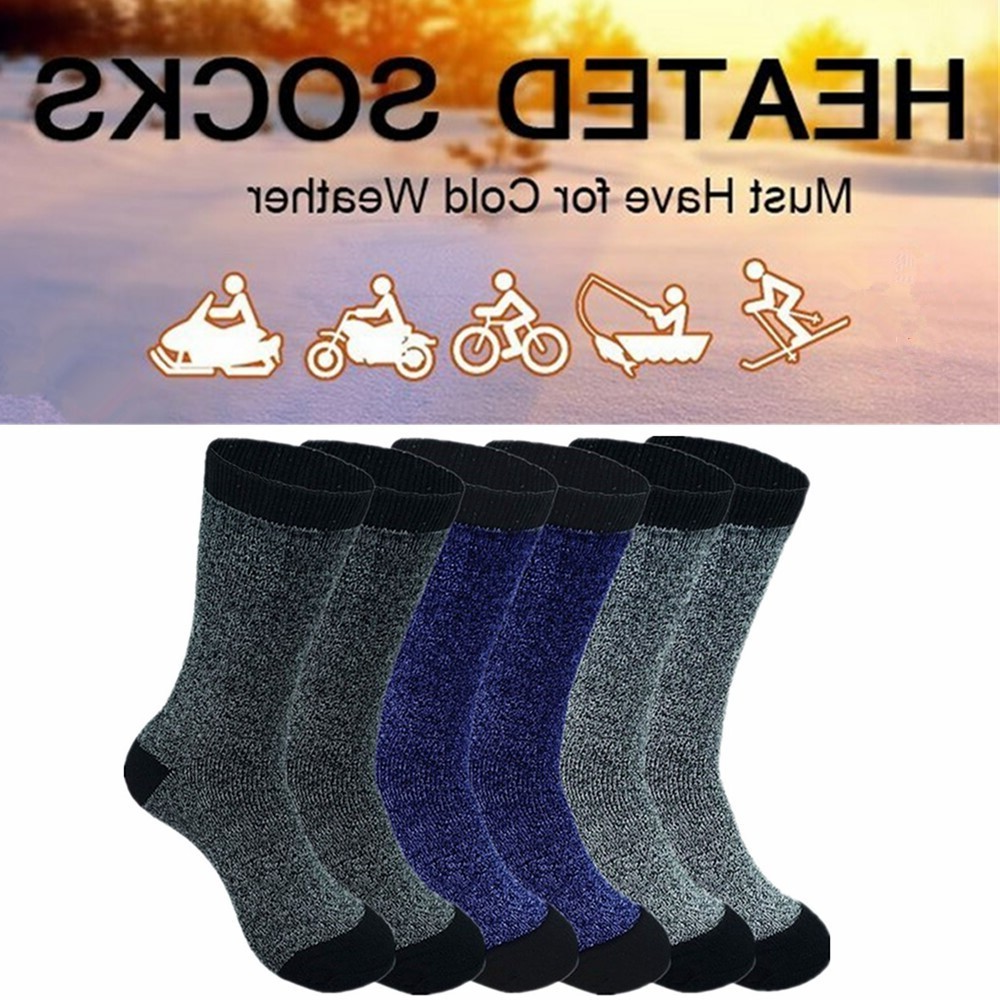 6 Pairs Men’s Winter Thermal Heated Socks – Super Warm for Boots, Size 10–13