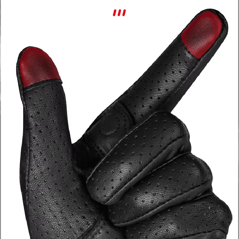Winter Motorcycle Leather Gloves Men Women Carbon Fiber Breathable Full Finger