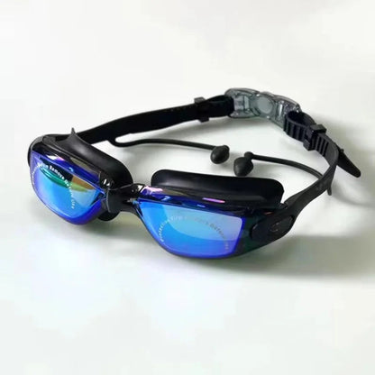 Pro Adult Anti-Fog Swimming Goggles with Earplugs, Leak-Proof UV Eyewear