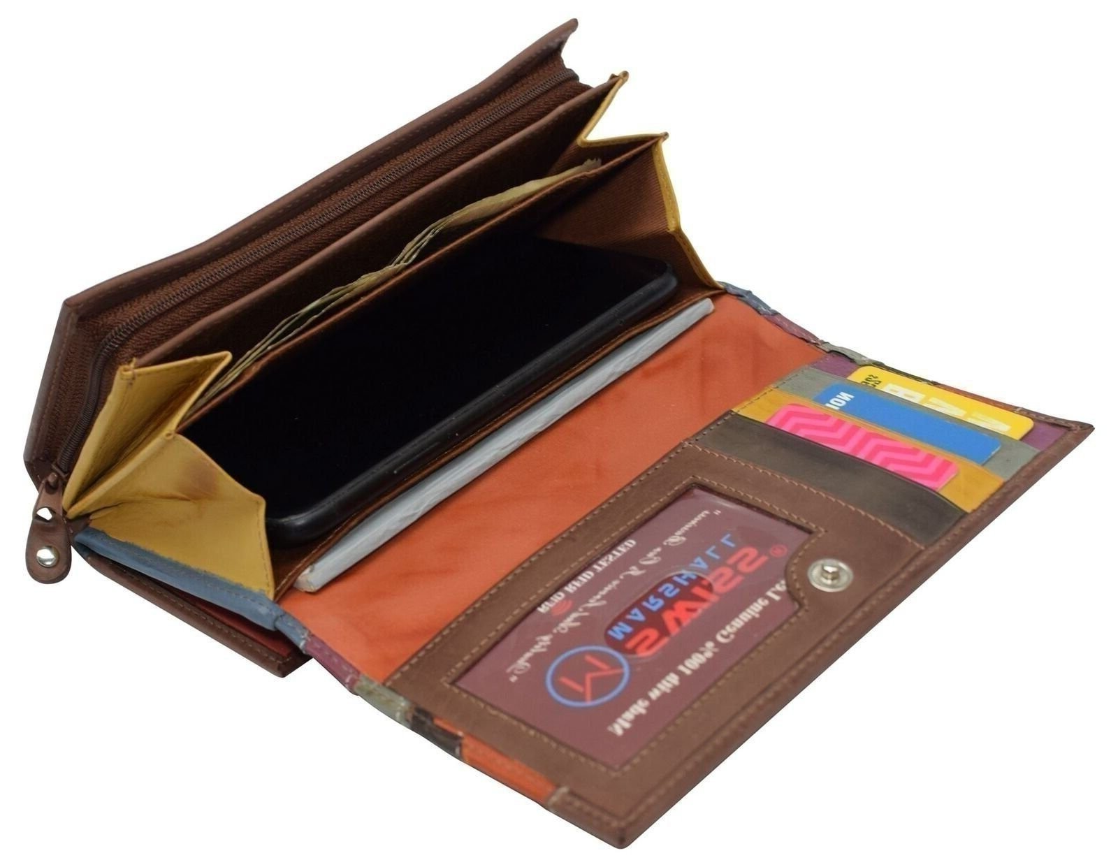 Women’s RFID Blocking Genuine Leather Wallet Large Capacity Card & Phone Holder