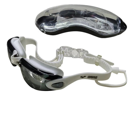 Pro Adult Anti-Fog Swimming Goggles with Earplugs, Leak-Proof UV Eyewear