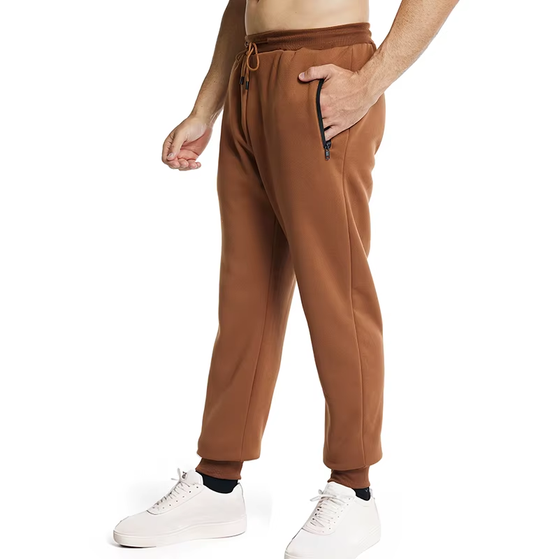 Men’s Sweatpants Joggers Track Pants Side Zipper Pockets Elastic Waist Gym