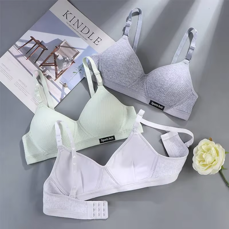 Comfort Cotton Wireless Bra Women AB Cup V-Bra Upward Shaping Underwear