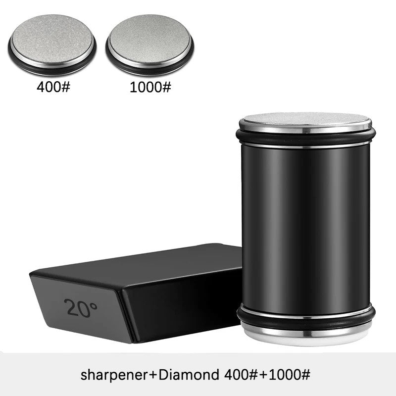 Rolling Knife Sharpener Double Sided Diamond Sharpening Stone 15/20° Degree Magn