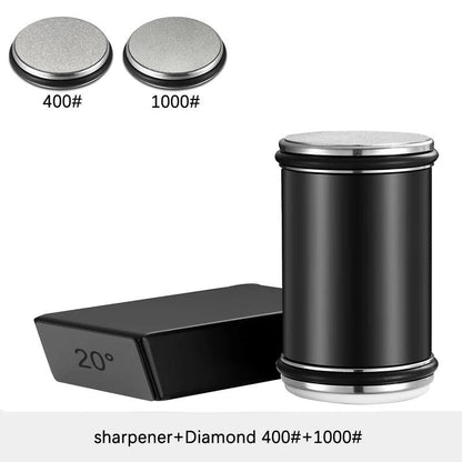 Rolling Knife Sharpener Double Sided Diamond Sharpening Stone 15/20° Degree Magn
