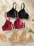 3-Pack Women’s Full Coverage Underwire T-Shirt Bra Soft Padded Everyday 70B-85B