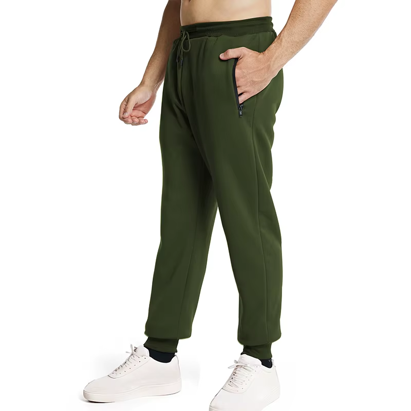 Men’s Sweatpants Joggers Track Pants Side Zipper Pockets Elastic Waist Gym