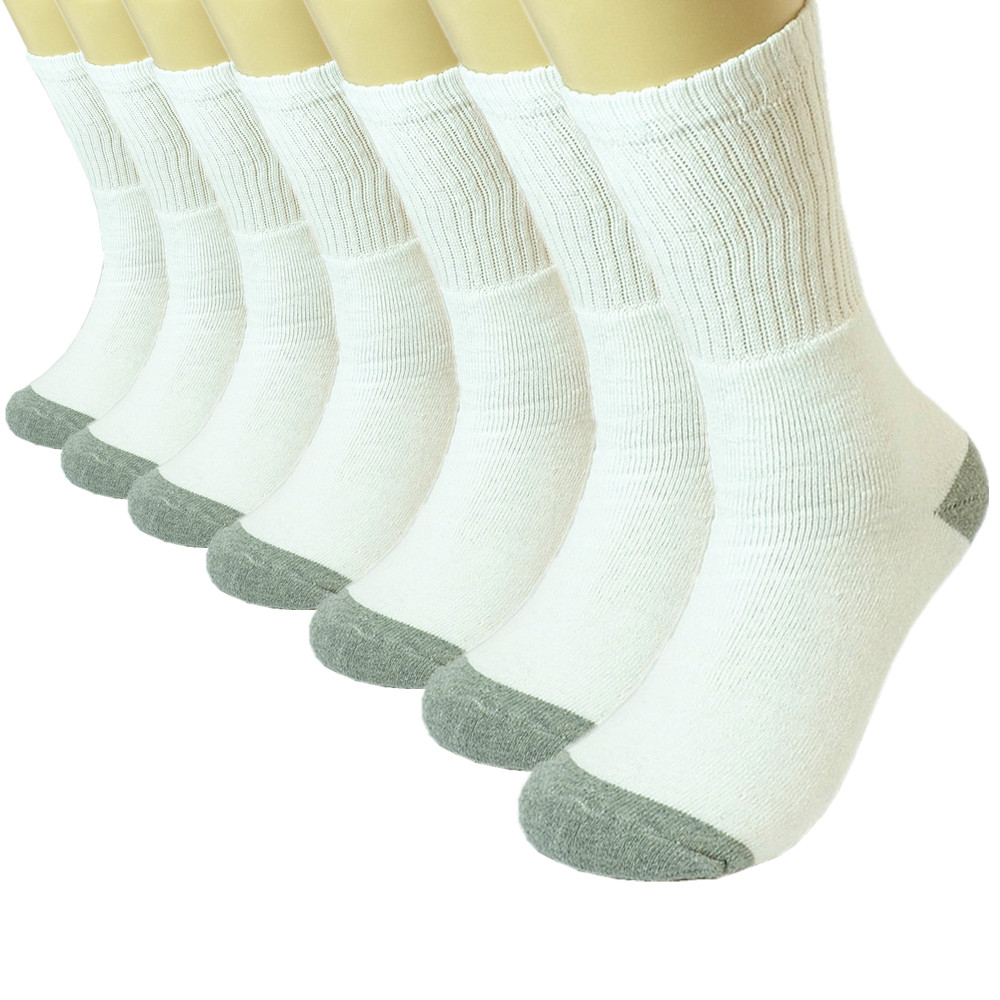 3-12 Pairs Men’s Athletic Cotton Crew Socks – White, 2-Tone, Sports Sizes 9 - 13