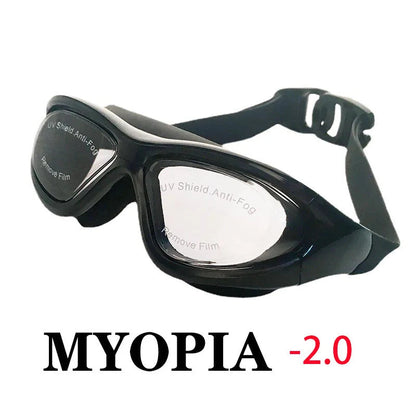 Adult Myopia Swimming Goggles Waterproof Anti-Fog Optical Swim Glasses