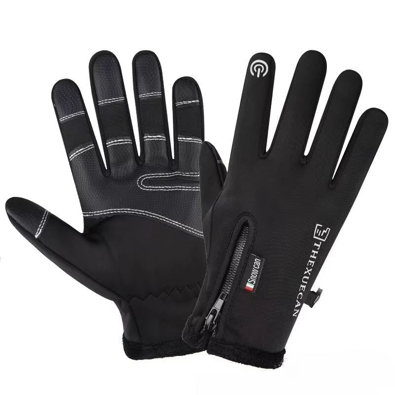Winter Motorcycle Gloves Waterproof Touchscreen Thermal Fleece Non-Slip Riding
