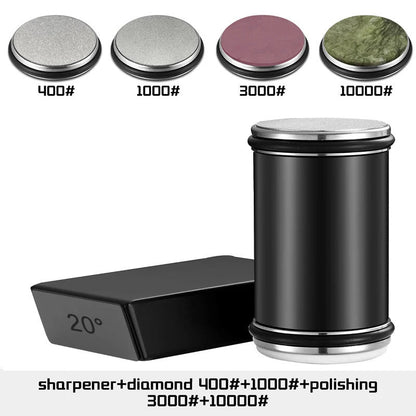 Rolling Knife Sharpener Double Sided Diamond Sharpening Stone 15/20° Degree Magn