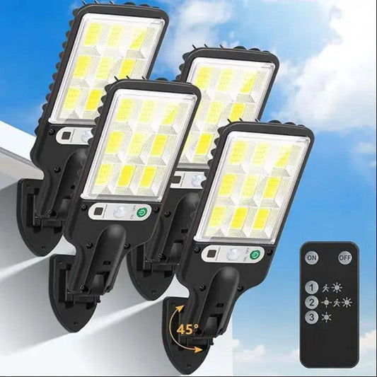 Solar LED Outdoor Wall Lights 4-Pack Motion Sensor Waterproof Garden Lamps