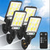 Solar LED Outdoor Wall Lights 4-Pack Motion Sensor Waterproof Garden Lamps