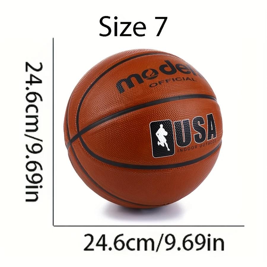 Official Rubber Basketball – Brown Size 4/5/6/7 Durable Sports Ball