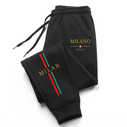 Milan City Print Jogger Pants Unisex Autumn Winter Casual Sports Sweatpants