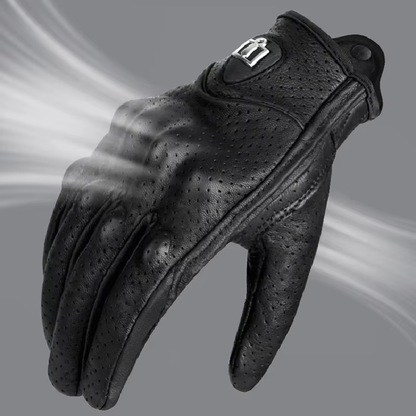 Winter Motorcycle Leather Gloves Men Women Carbon Fiber Breathable Full Finger