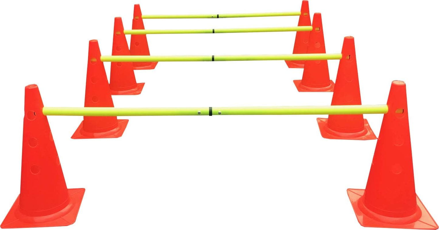 Speed & Agility Training Hurdles Set – 8 Cones & 4 Poles for Soccer & Sports
