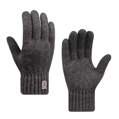 Winter Warm Touchscreen Knitted Gloves Men Velvet Thick Wool Cold-Proof Gloves