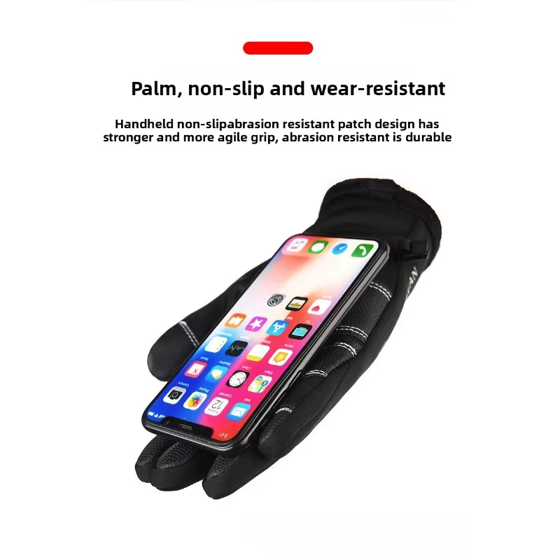 Winter Motorcycle Gloves Waterproof Touchscreen Thermal Fleece Non-Slip Riding