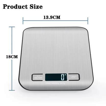 Stainless Steel Digital Kitchen Scale High-Precision Food & Jewelry Weighing