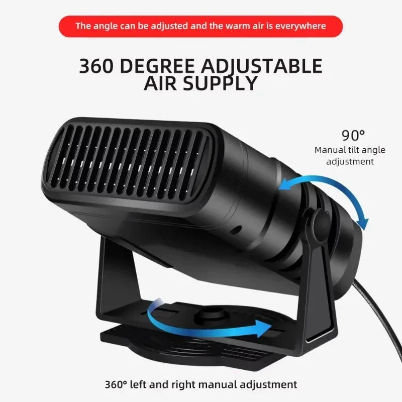 12V/24V Portable Car Heater & Cooling Fan Defroster Fast Windshield Demister