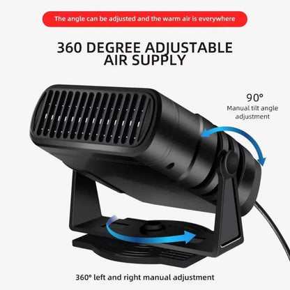 12V/24V Portable Car Heater & Cooling Fan Defroster Fast Windshield Demister