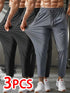 Men’s 3-Pack Casual Jogger Pants Lightweight Quick-Dry Fitness Sports Wear