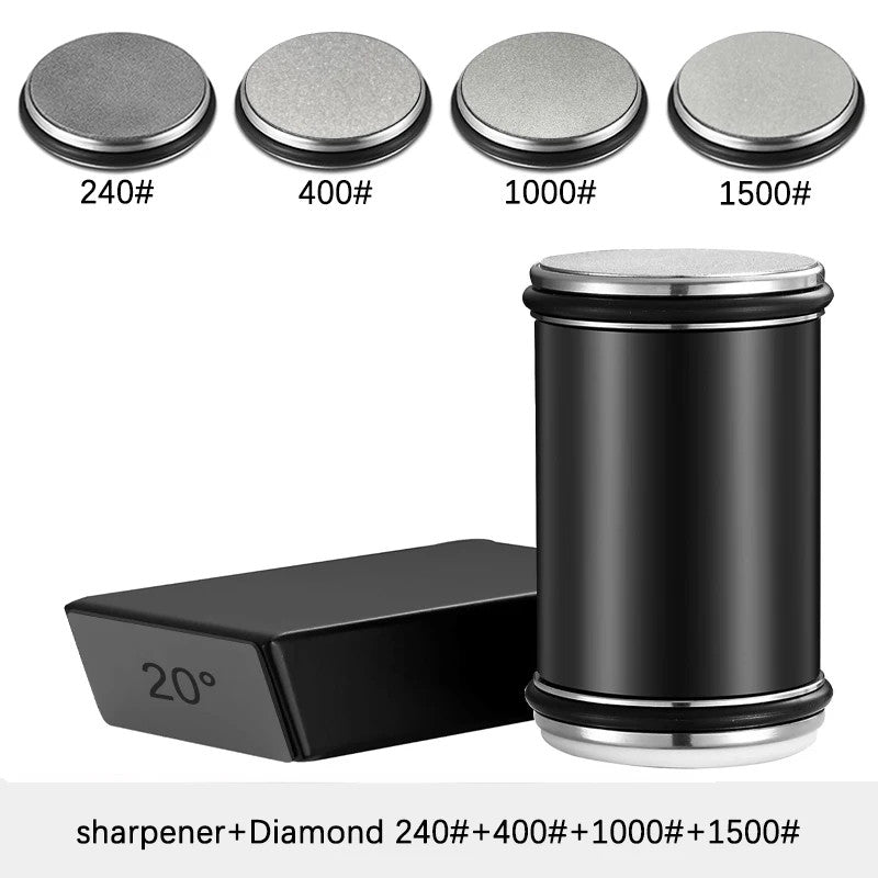 Rolling Knife Sharpener Double Sided Diamond Sharpening Stone 15/20° Degree Magn