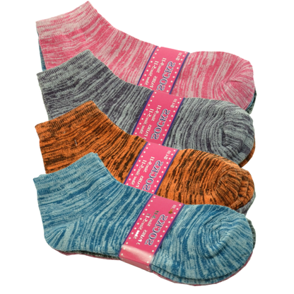 3–12 Pairs Women’s Cotton Ankle / Quarter Crew Socks – Thin, Casual, Size 9-11