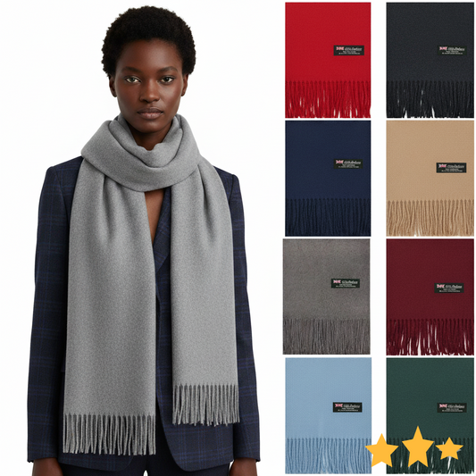 Unisex Oversized 100% Cashmere Blanket Shawl Wrap Scottish Wool Solid Scarf Warm