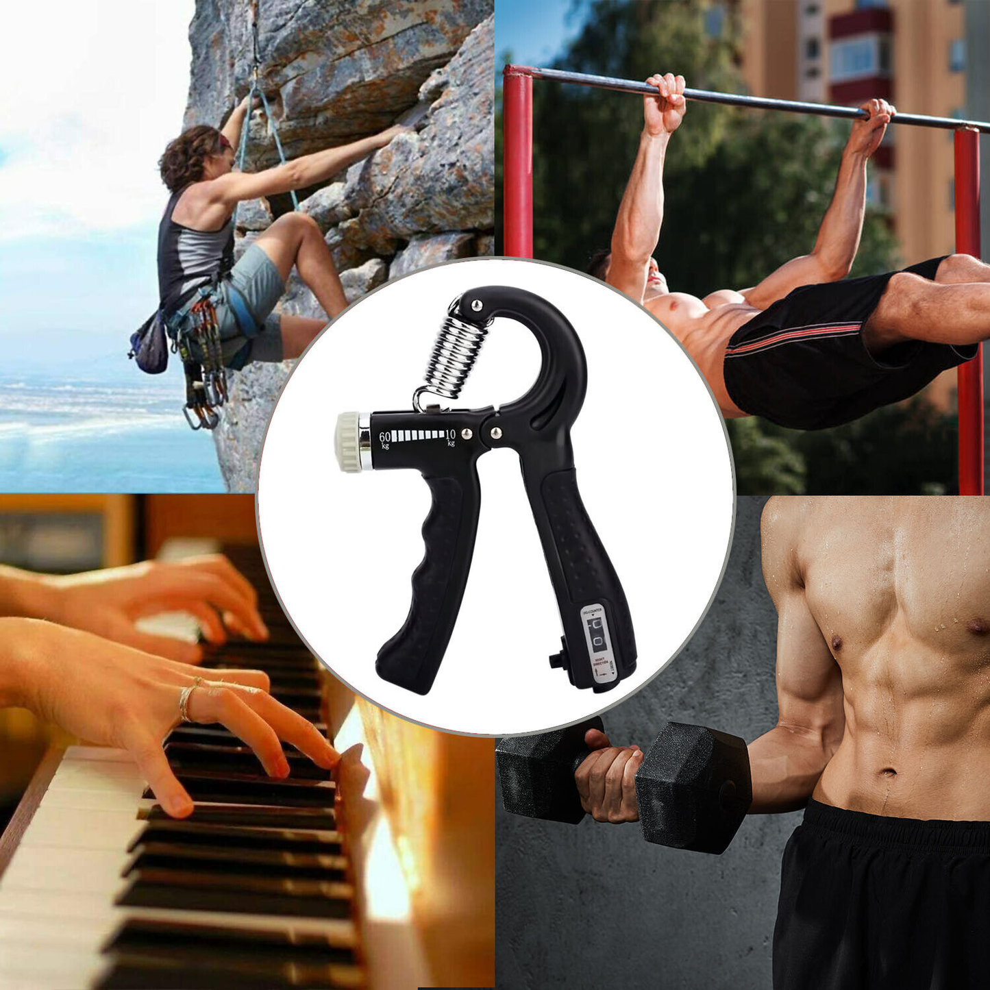 Adjustable Hand Grip Strengthener – Power Trainer Gym Fitness Forearm Strength