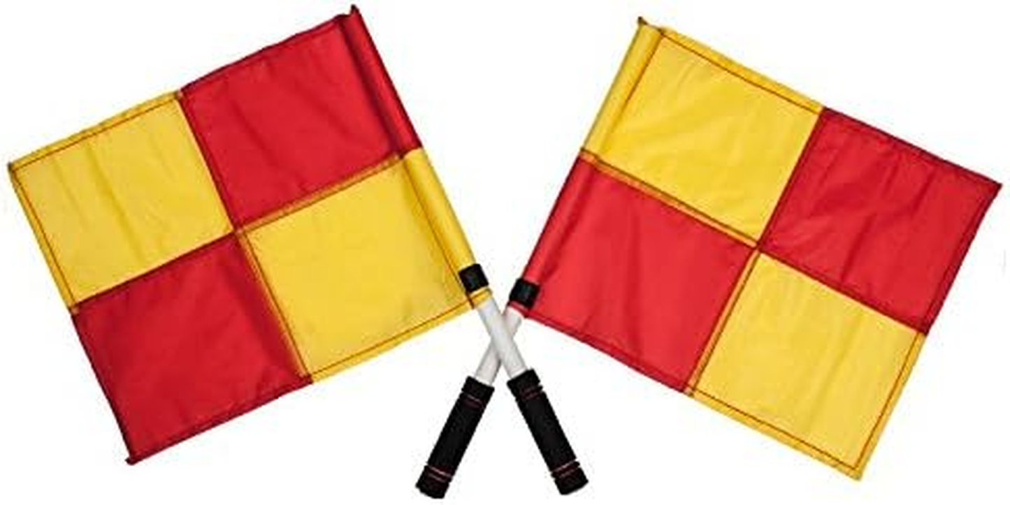 Official Checkered Referee Flags Pair – Soccer, Hockey, Rugby Football Linesman