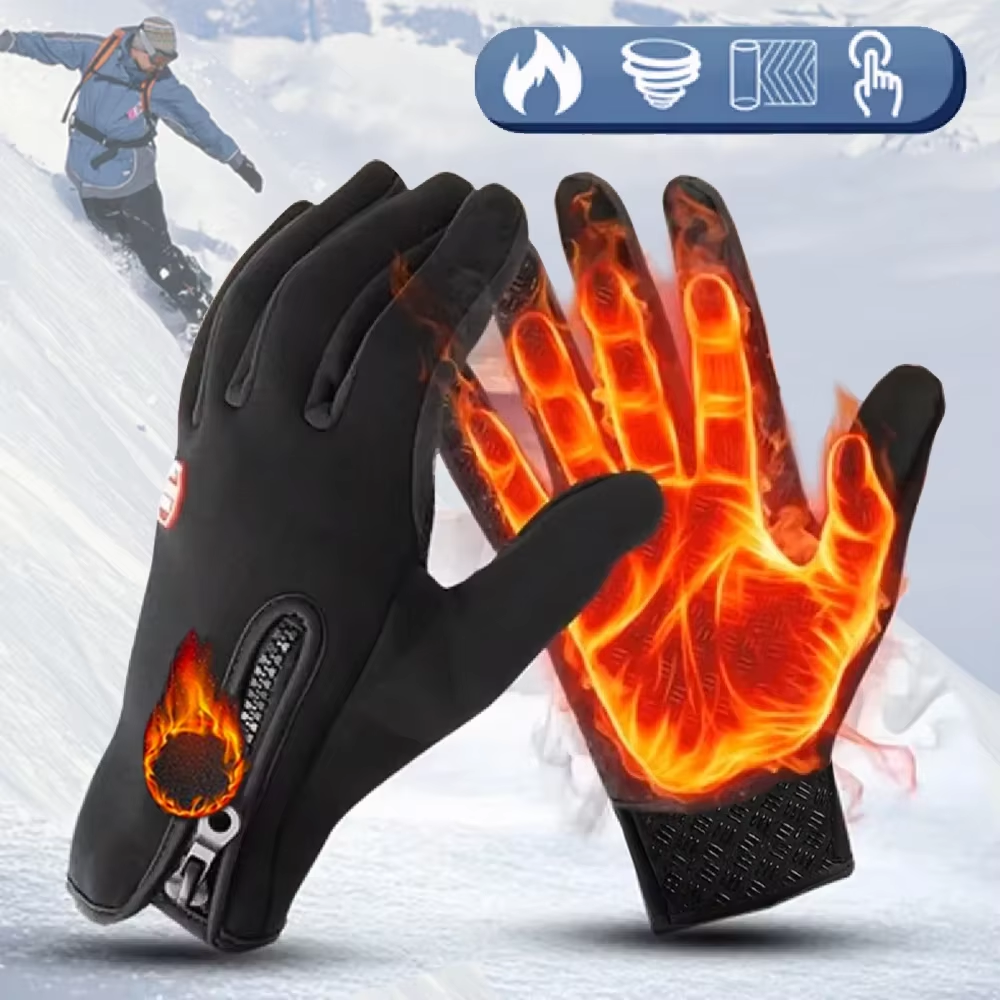 Winter Touchscreen Cycling Gloves Men Women Warm Anti-Slip Outdoor Sports