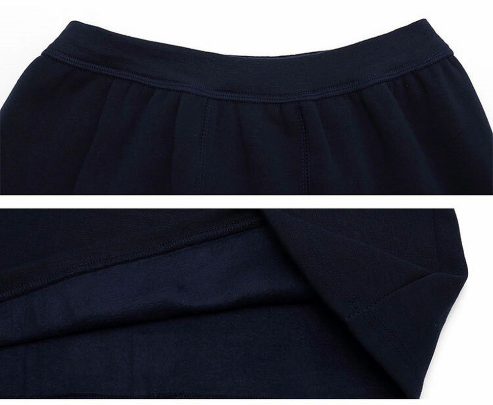 Men’s Winter Thermal Long Johns Set – Fleece 100% Cotton Top & Bottom Underwear