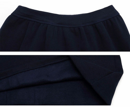 Men’s Winter Thermal Long Johns Set – Fleece 100% Cotton Top & Bottom Underwear