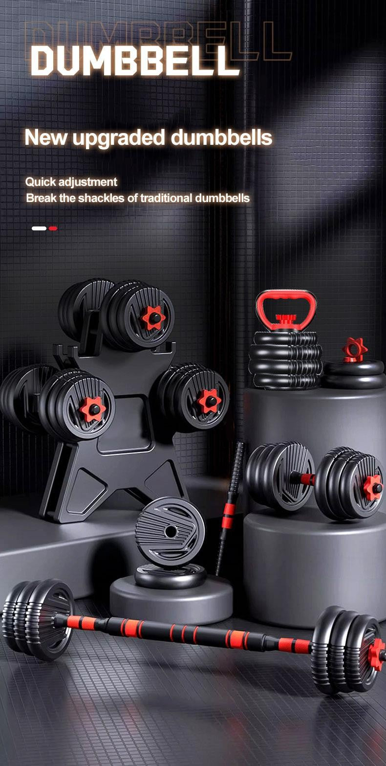 4-in-1 Adjustable Dumbbell Set 22lb – Multi-Function Home Gym Weight Equipment