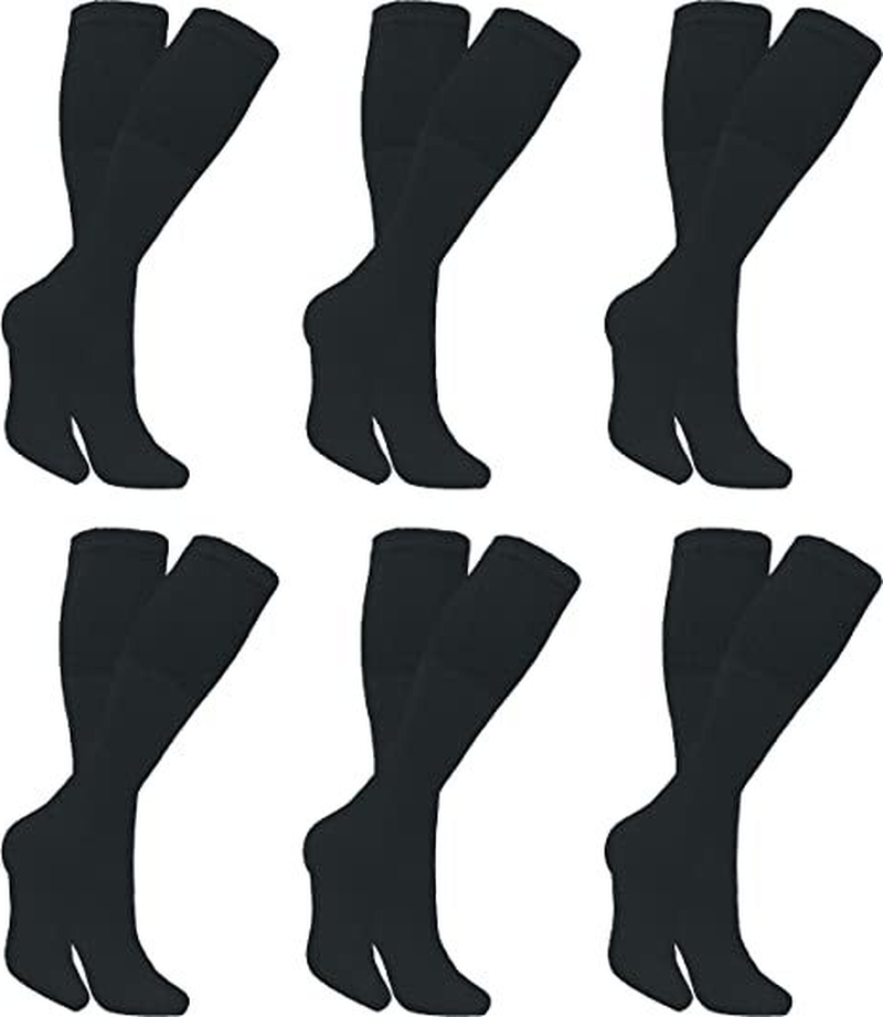 3-12 Pairs Men’s Black Athletic Cotton Socks – High Calf Sports & Work Size 9-15