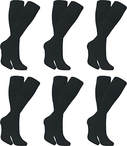 3-12 Pairs Men’s Black Athletic Cotton Socks – High Calf Sports & Work Size 9-15