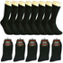 Men’s Solid Black Cotton Socks – 3–12 Pairs, Casual Formal Socks, Size 10–13