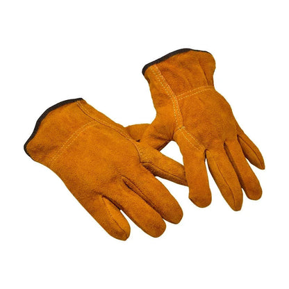 Men’s Cowhide Leather Work Gloves Heavy-Duty Welding Heat-Resistant Safety Glove