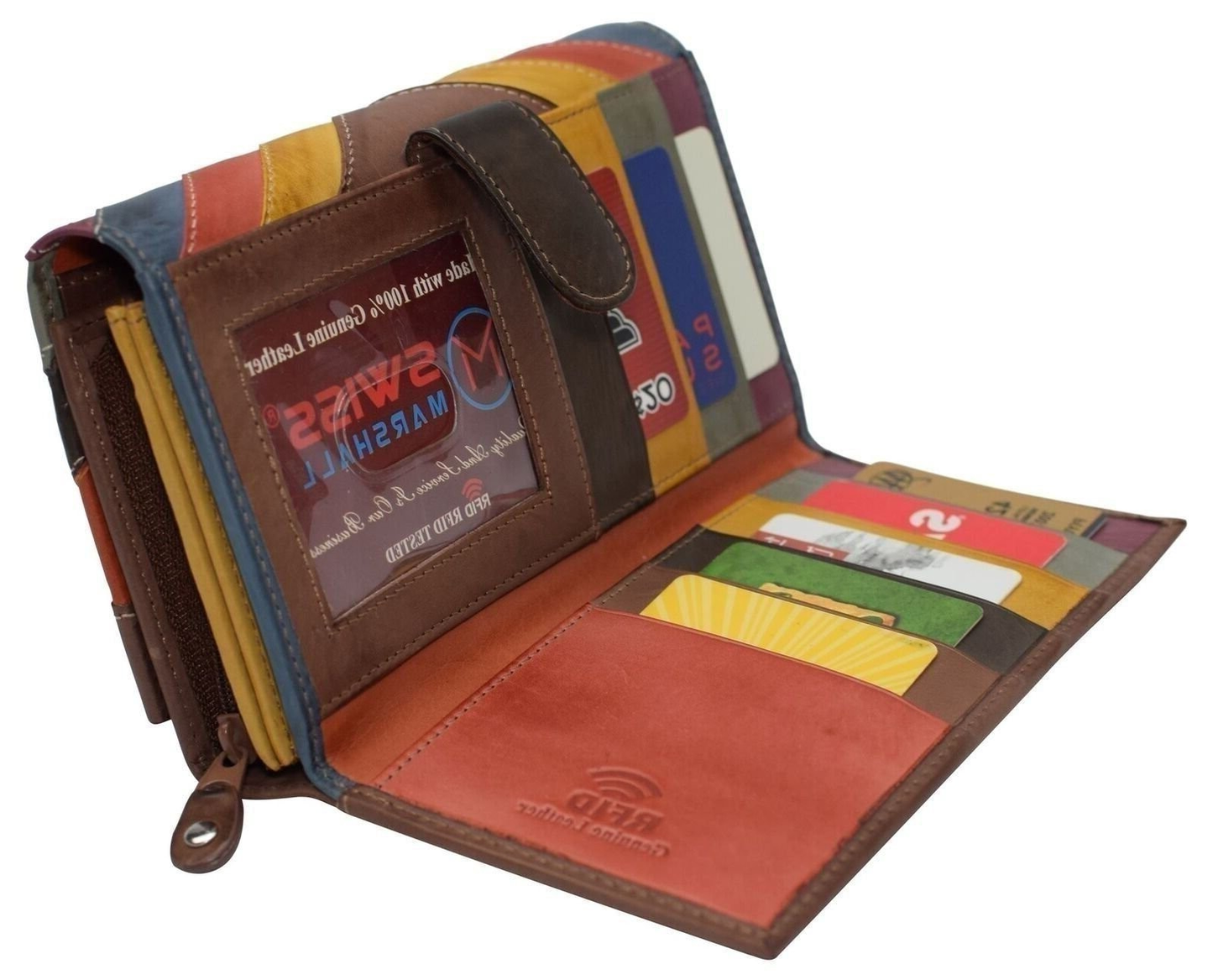 Women’s RFID Blocking Genuine Leather Wallet Large Capacity Card & Phone Holder