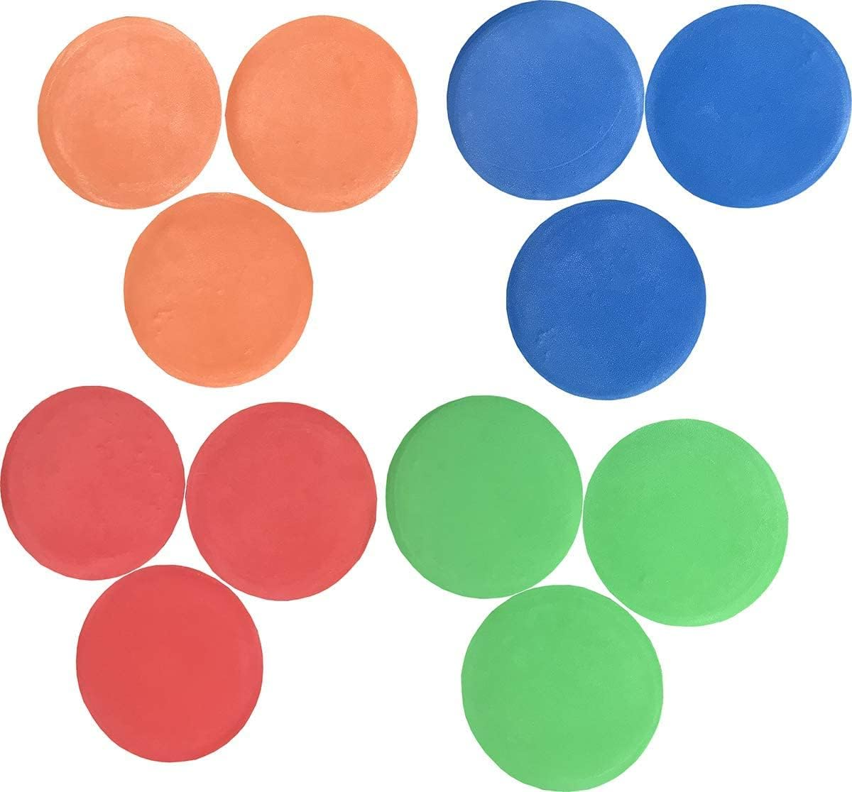 Set of 12 Flat Rubber Disc Spot Markers Cones 8" Diameter with Carry Bag